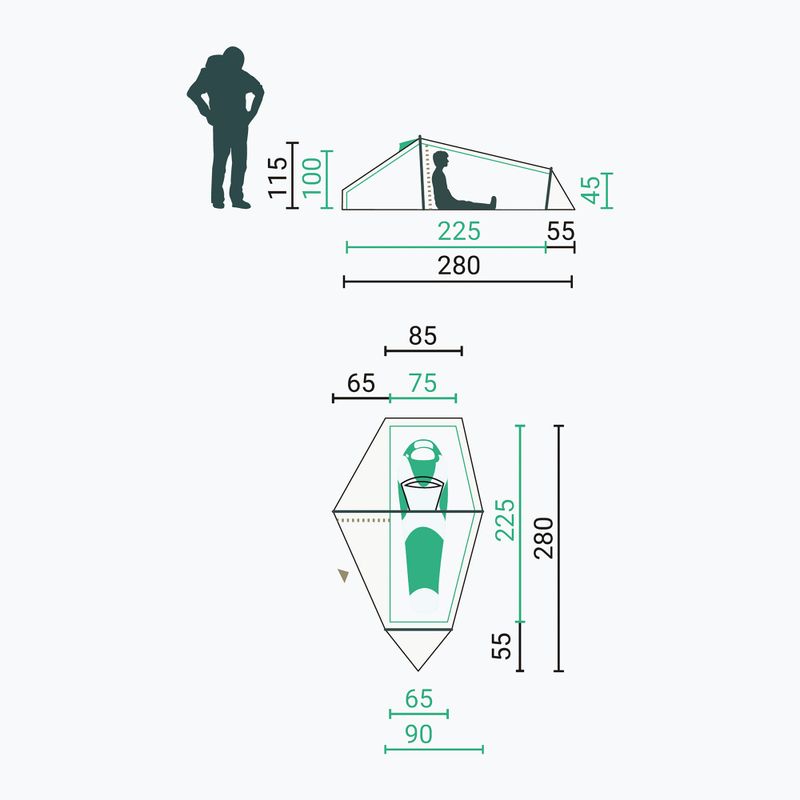 Namiot trekkingowy 1-osobowy Jack Wolfskin North Timer island moss 2