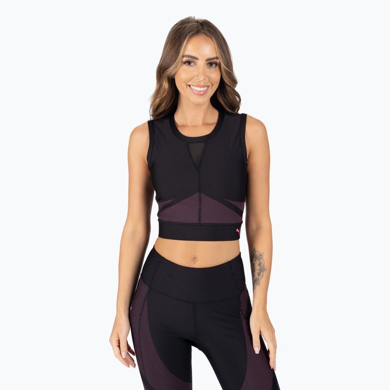 Top treningowy damski PUMA Eversculpt Fitted Koszulka puma black/sunset pink