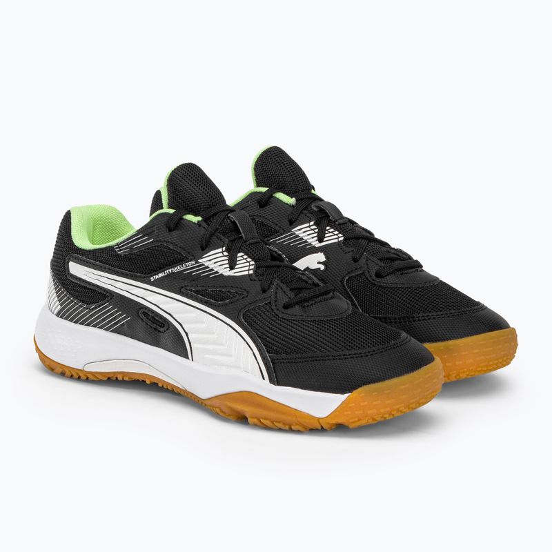 Buty do piłki ręcznej dziecięce PUMA Solarflash Jr II puma black/puma white/fizzy light/gum 4
