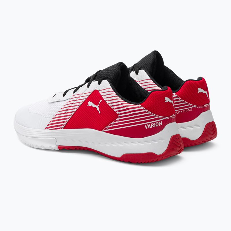Buty do siatkówki dziecięce PUMA Varion puma white/puma black/high risk red 3