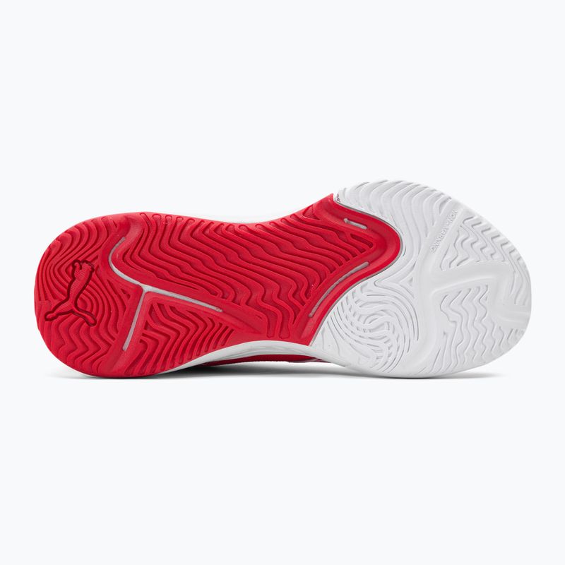 Buty do siatkówki dziecięce PUMA Varion puma white/puma black/high risk red 5