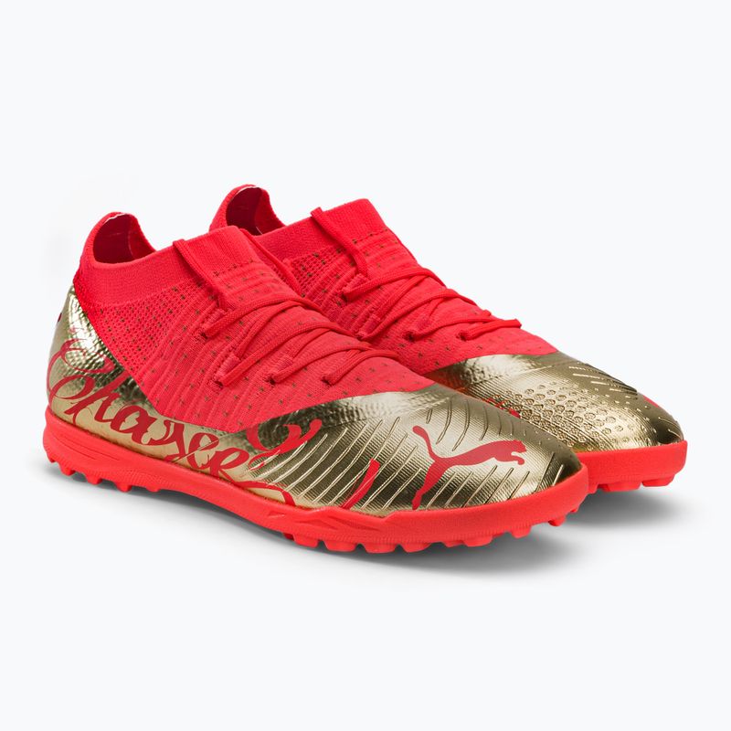 Buty piłkarskie dziecięce PUMA Future Z 3.4 Neymar Jr. TT fiery coral/gold 4