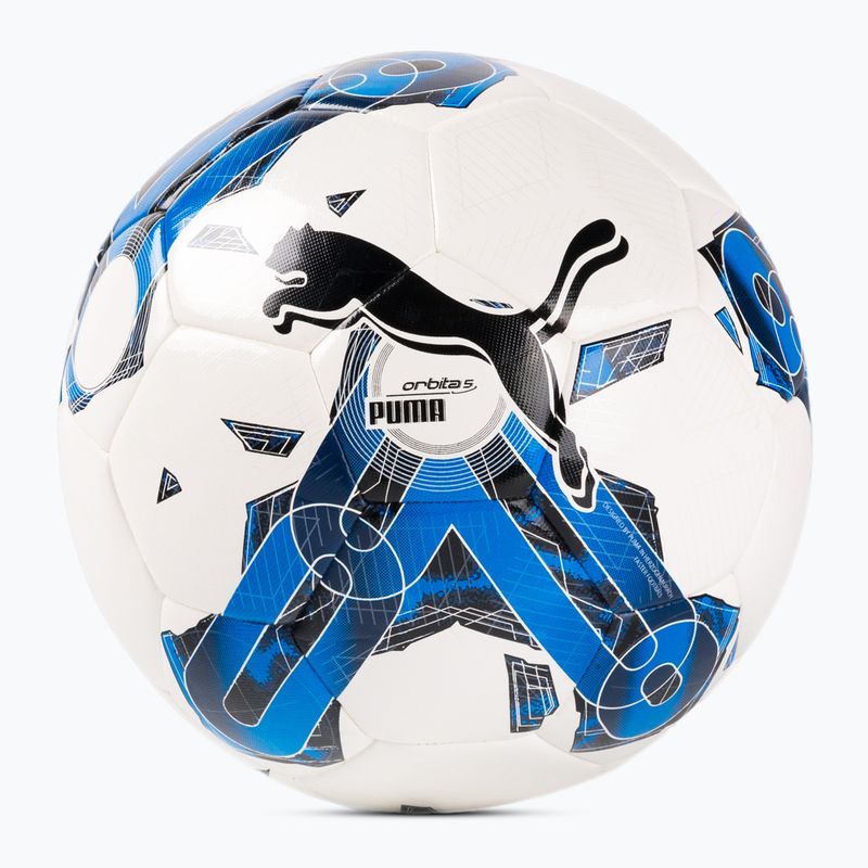 Piłka do piłki nożnej PUMA Orbita 5 HYB puma white/electric blue rozmiar 5
