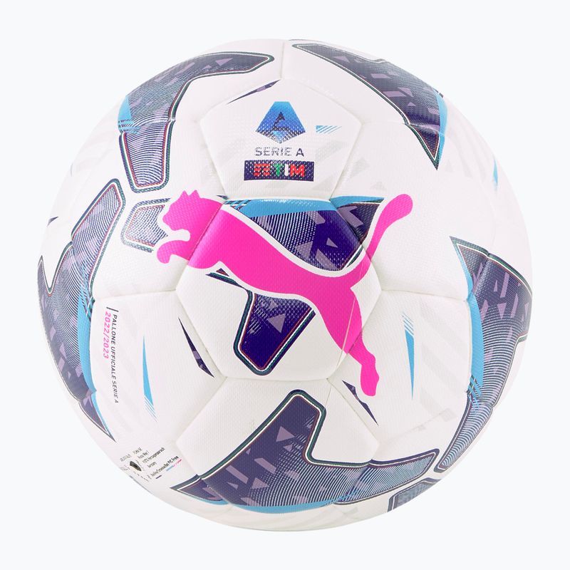 Piłka do piłki nożnej PUMA Orbita Serie A HYB puma white/blue glimmer/sunset rozmiar 4 4