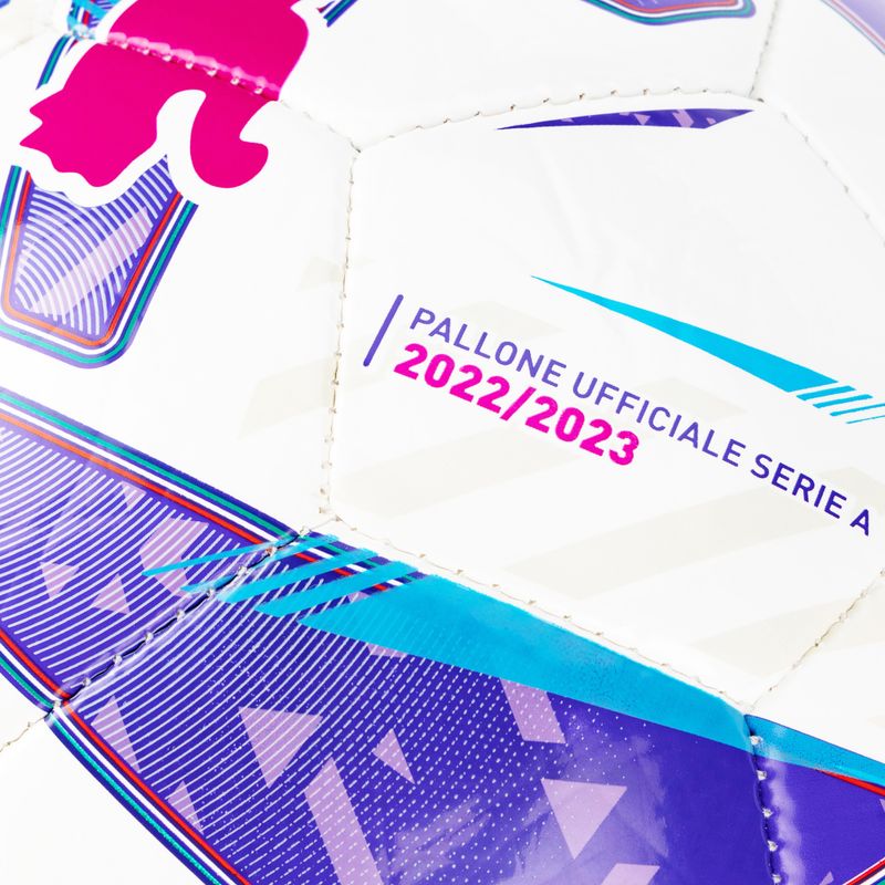 Piłka do piłki nożnej PUMA Orbita Serie A Ms puma white/blue glimmer/sunset glow rozmiar 4 3