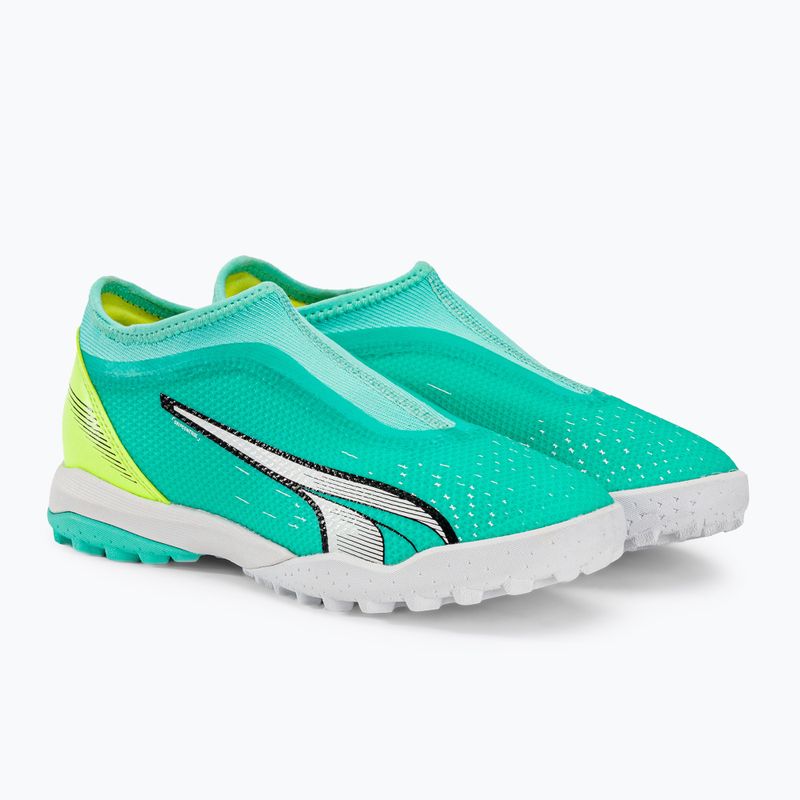 Buty piłkarskie dziecięce PUMA Ultra Match Ll TT + Mid electric peppermint/puma white/fast yellow 4