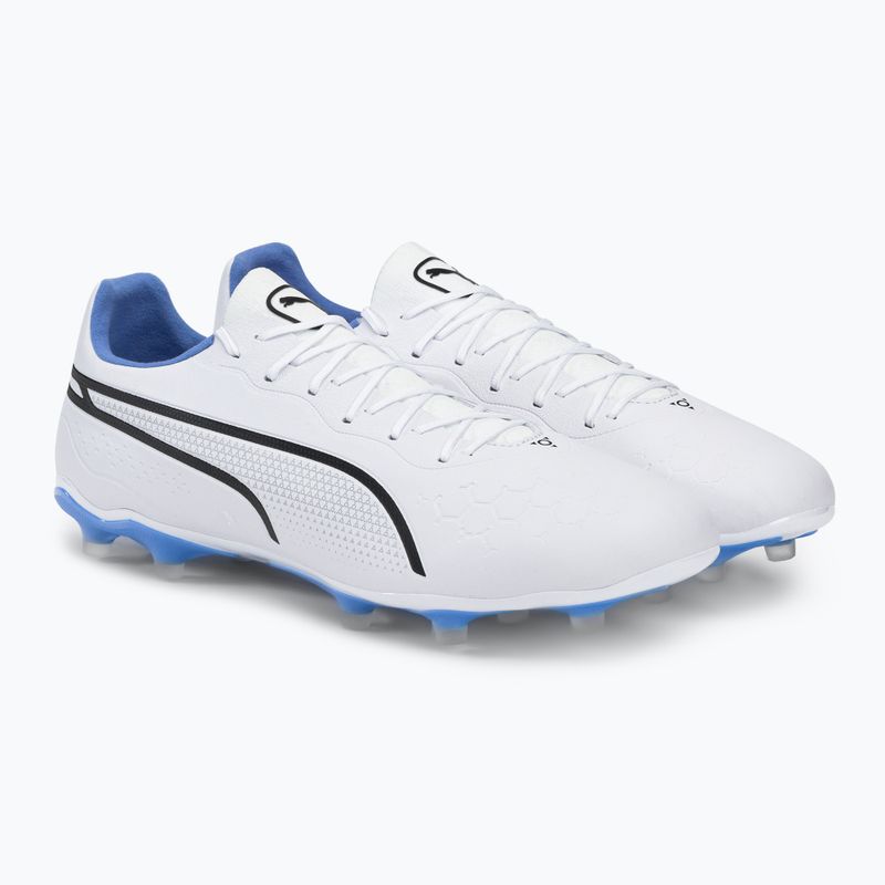 Buty piłkarskie męskie PUMA King Pro FG/AG puma white/black/blue glimmer/ultra orange 4