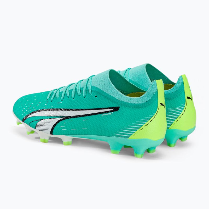 Buty piłkarskie męskie PUMA Ultra Match FG/AG electric peppermint/puma white/fast yellow 3