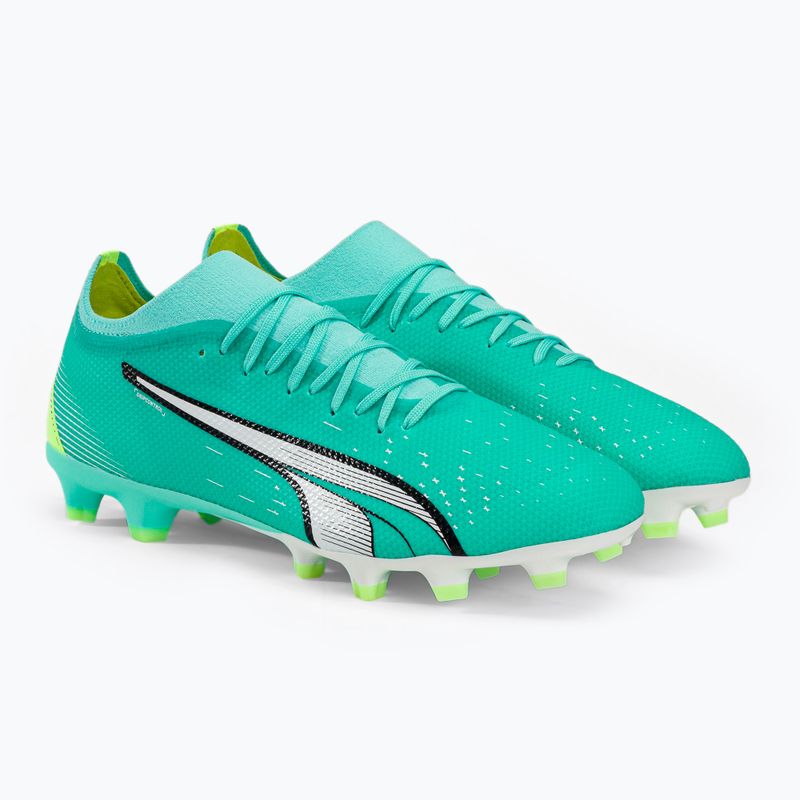 Buty piłkarskie męskie PUMA Ultra Match FG/AG electric peppermint/puma white/fast yellow 4