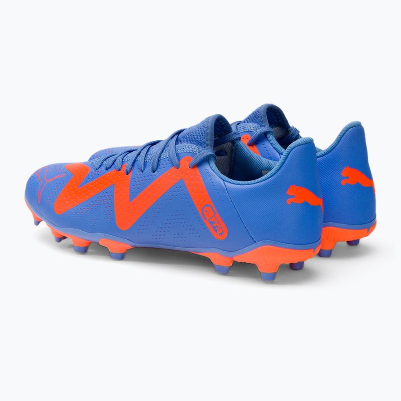 Buty piłkarskie męskie PUMA Future Play FG/AG blue glimmer/puma white/ultra orange 3