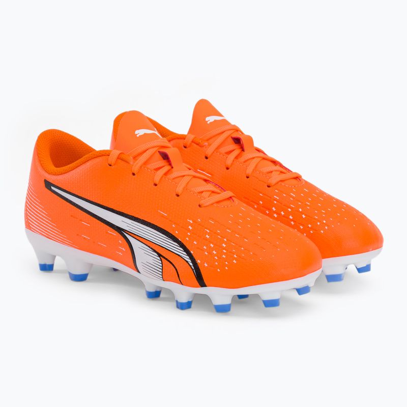 Buty piłkarskie dziecięce PUMA Ultra Play FG/AG ultra orange/puma white/blue glimmer 4