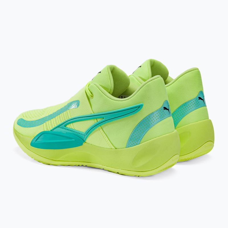 Buty do koszykówki męskie PUMA Rise Nitro fast yellow/electric peppermint 3