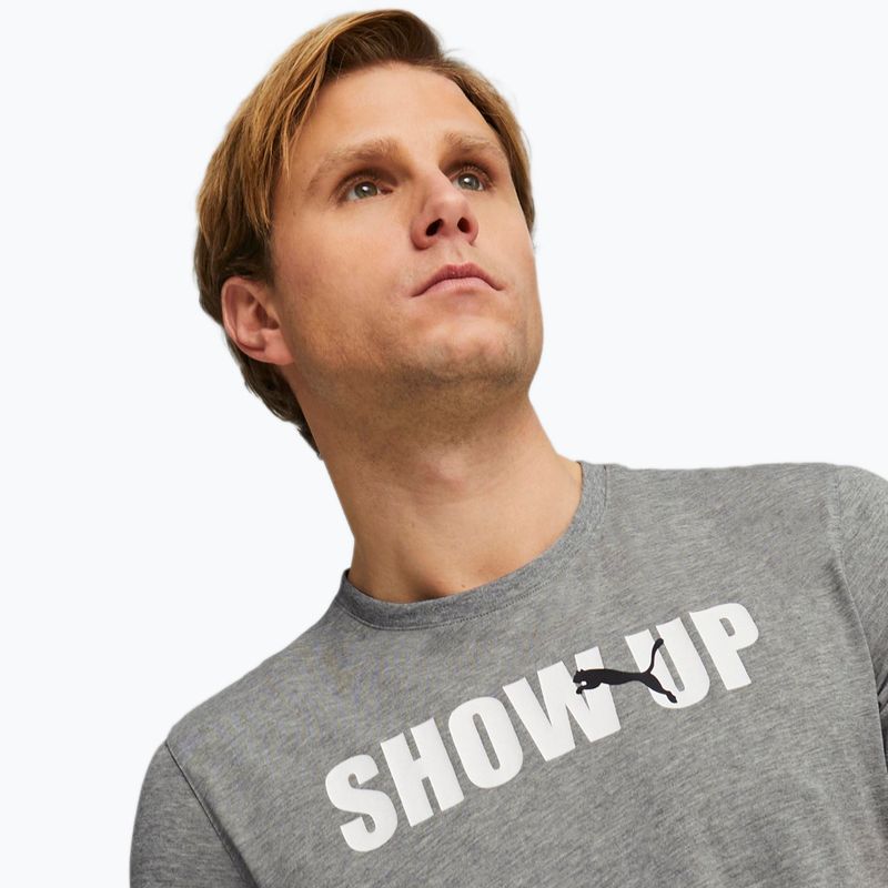 Koszulka męska PUMA Performance Training Graphic medium gray heather/q2 print 5