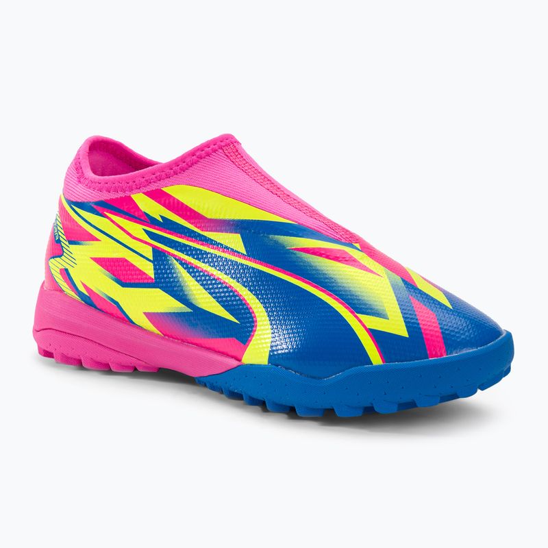 Buty piłkarskie dziecięce PUMA Ultra Match LL Energy TT + Mid luminous pink/ultra blue/yellow alert