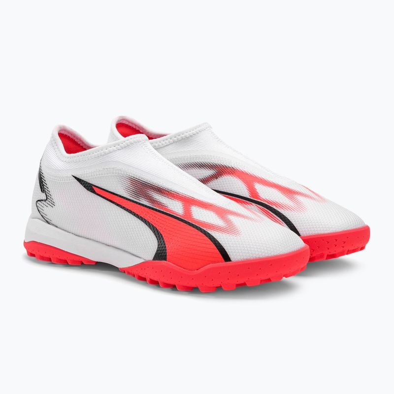 Buty piłkarskie dziecięce PUMA Ultra Match Ll TT + Mid puma white/puma black/fire orchid 4