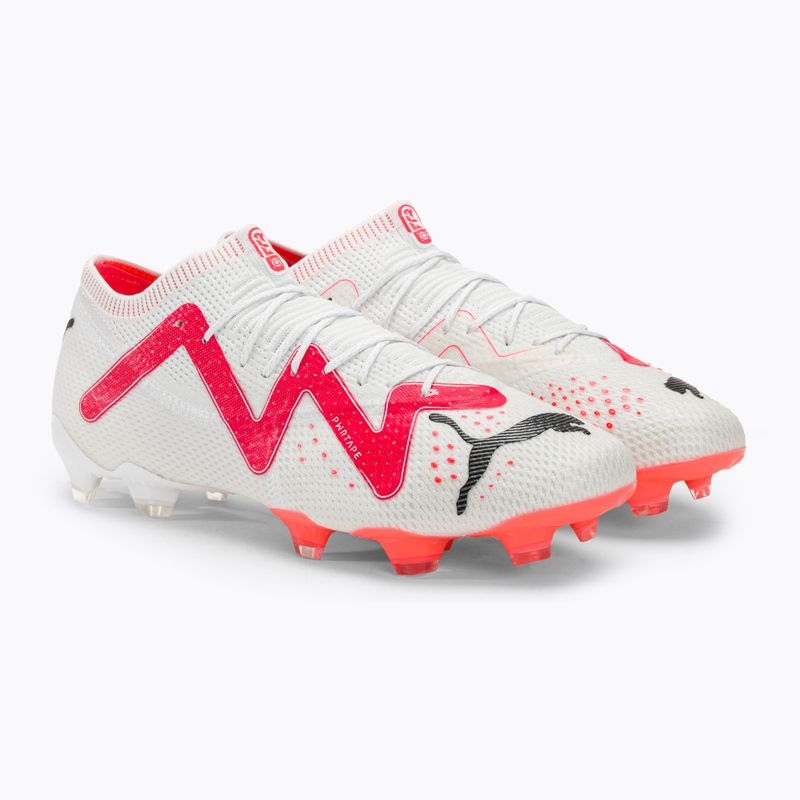 Buty piłkarskie męskie PUMA Future Ultimate Low FG/AG puma white/puma black/fire orchid 4