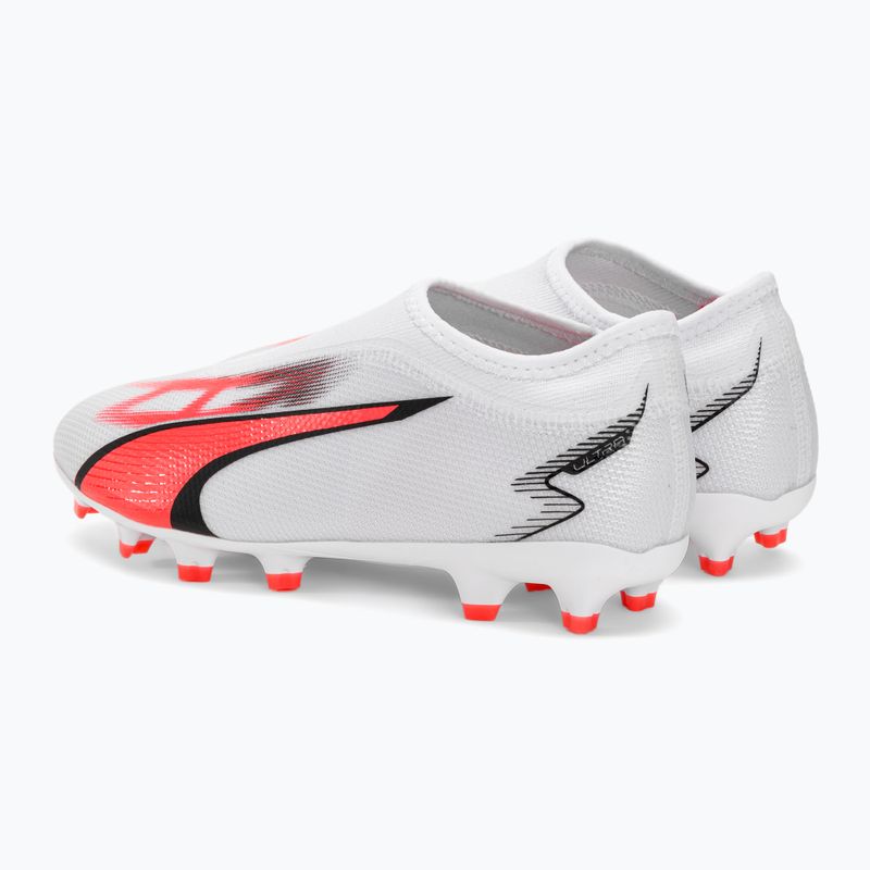 Buty piłkarskie dziecięce PUMA Ultra Match LL FG/AG puma white/puma black/fire orchid 3