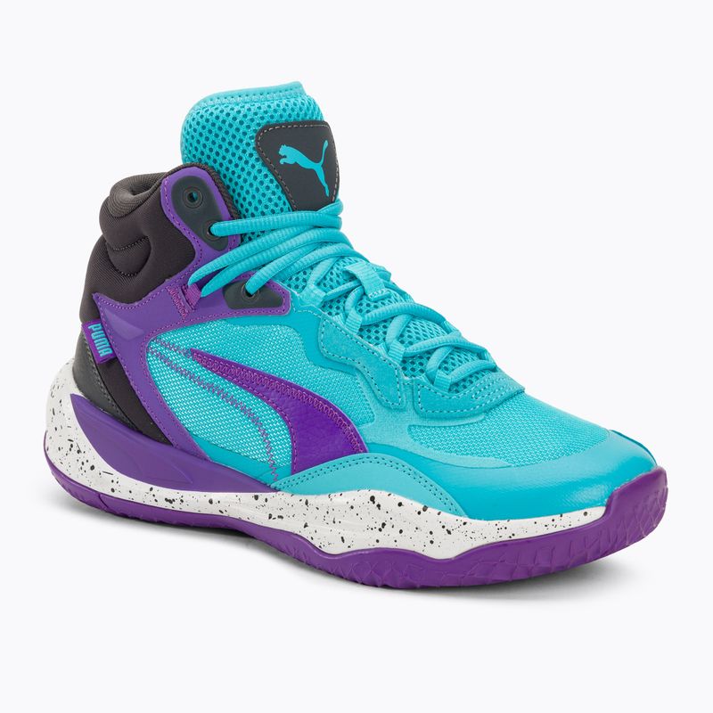 Buty do koszykówki męskie PUMA Playmaker Pro Mid purple glimmer/bright aqua/strong gray/white