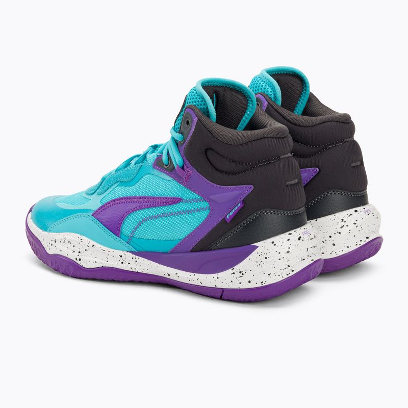 Buty do koszykówki męskie PUMA Playmaker Pro Mid purple glimmer/bright aqua/strong gray/white 3