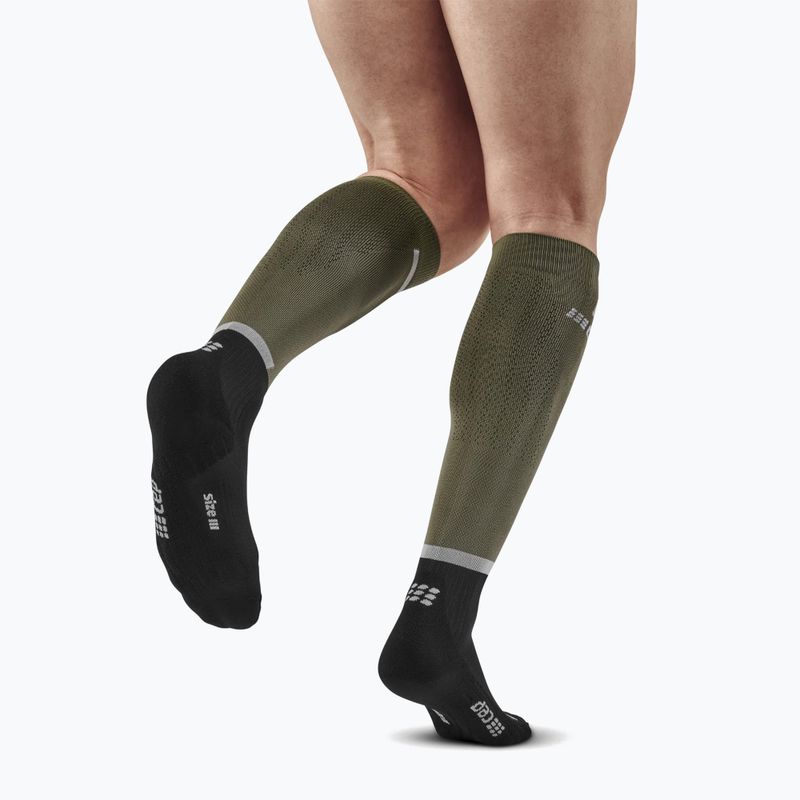 Skarpety kompresyjne do biegania męskie CEP Tall 4.0 olive/black 6