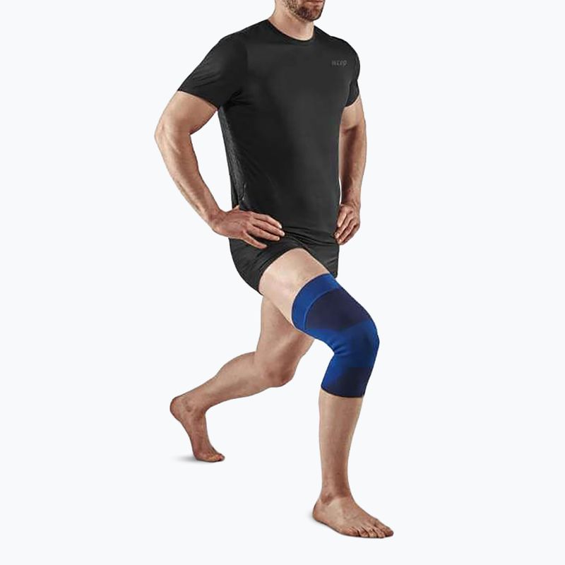 Opaska kompresyjna na kolano CEP Mid Support blue 2