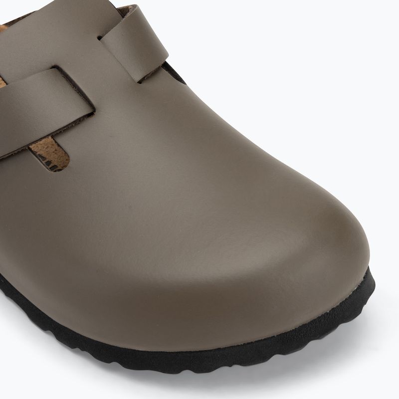 Klapki BIRKENSTOCK Boston NL Narrow smooth leather concrete gray 7