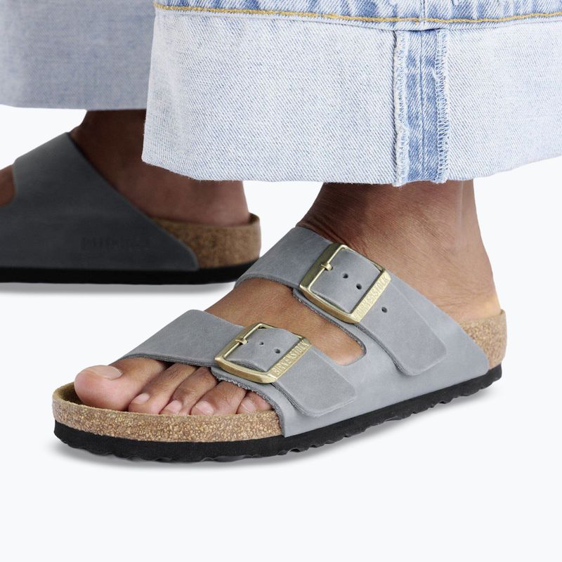 Klapki damskie BIRKENSTOCK Arizona LEOI Narrow basalt gray 10