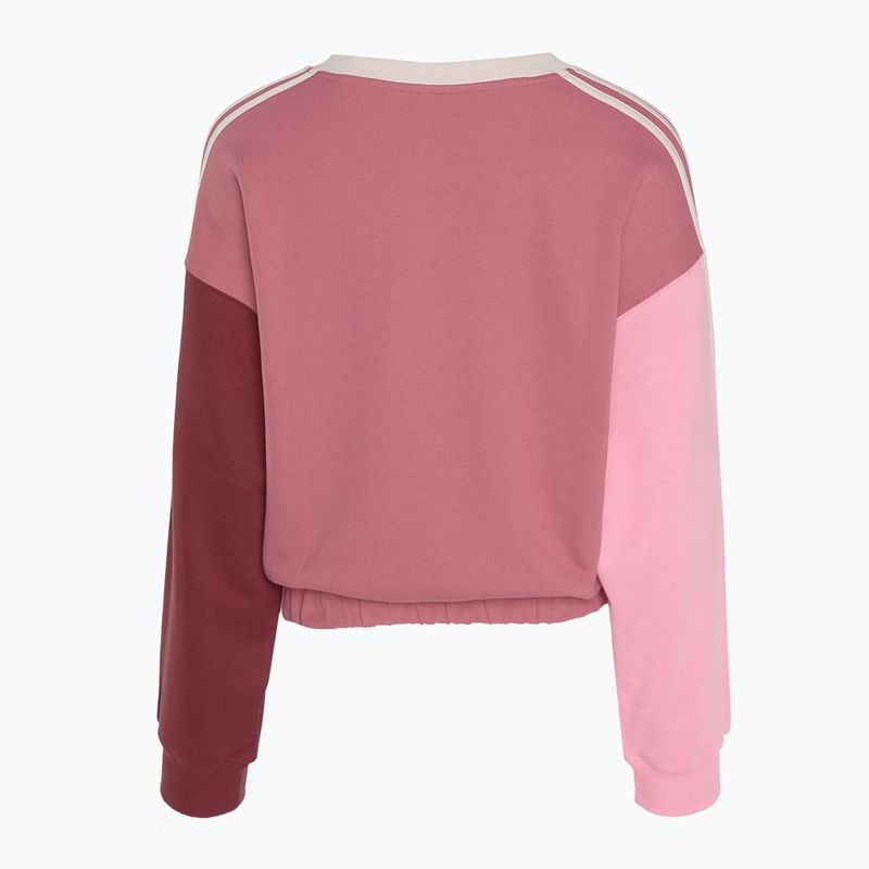 Bluza damska adidas Essentials 3-Stripes Crop pink strata/shadow red/bliss pink/wonder quartz 2