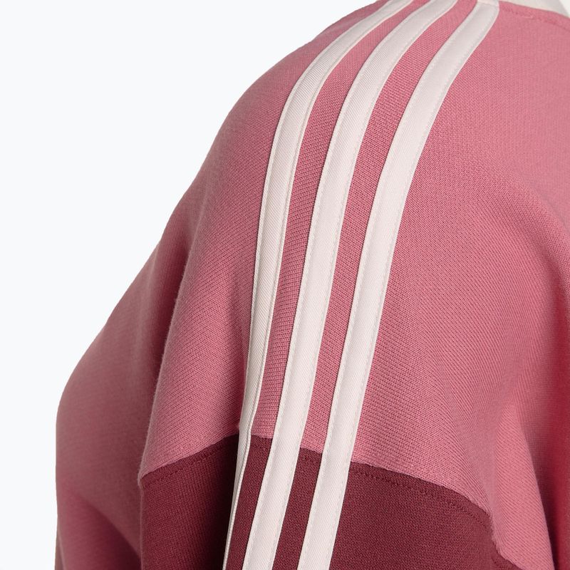 Bluza damska adidas Essentials 3-Stripes Crop pink strata/shadow red/bliss pink/wonder quartz 3