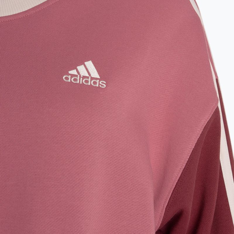 Bluza damska adidas Essentials 3-Stripes Crop pink strata/shadow red/bliss pink/wonder quartz 4