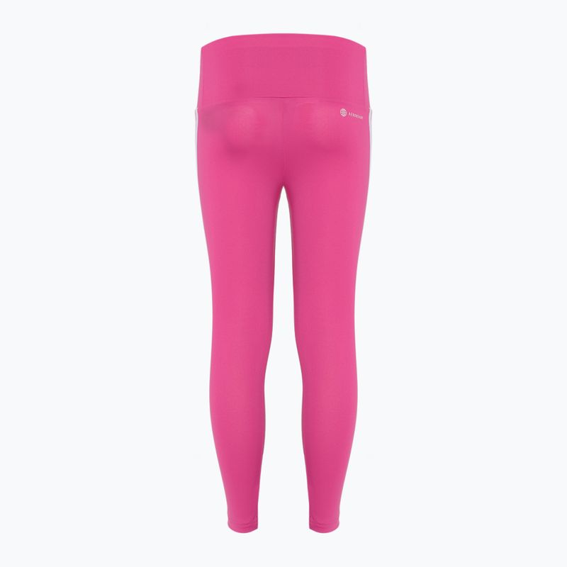 Legginsy dziecięce adidas Essentials Aerorady 3-Stripes High Waisted semi lucid fuchsia/white 2