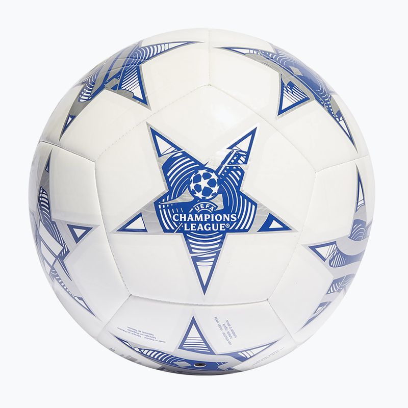 Piłka do piłki nożnej adidas UCL Club 23/24 white/iron metallic/shock purple/bright cyan rozmiar 4