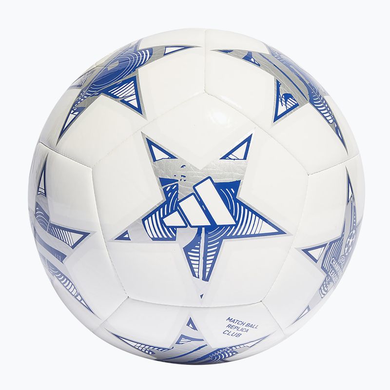Piłka do piłki nożnej adidas UCL Club 23/24 white/iron metallic/shock purple/bright cyan rozmiar 4 2