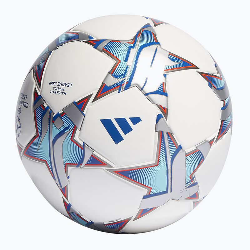 Piłka do piłki nożnej adidas UCL League 23/24 white/silver metallic/bright cyan/royal blue rozmiar 4 2