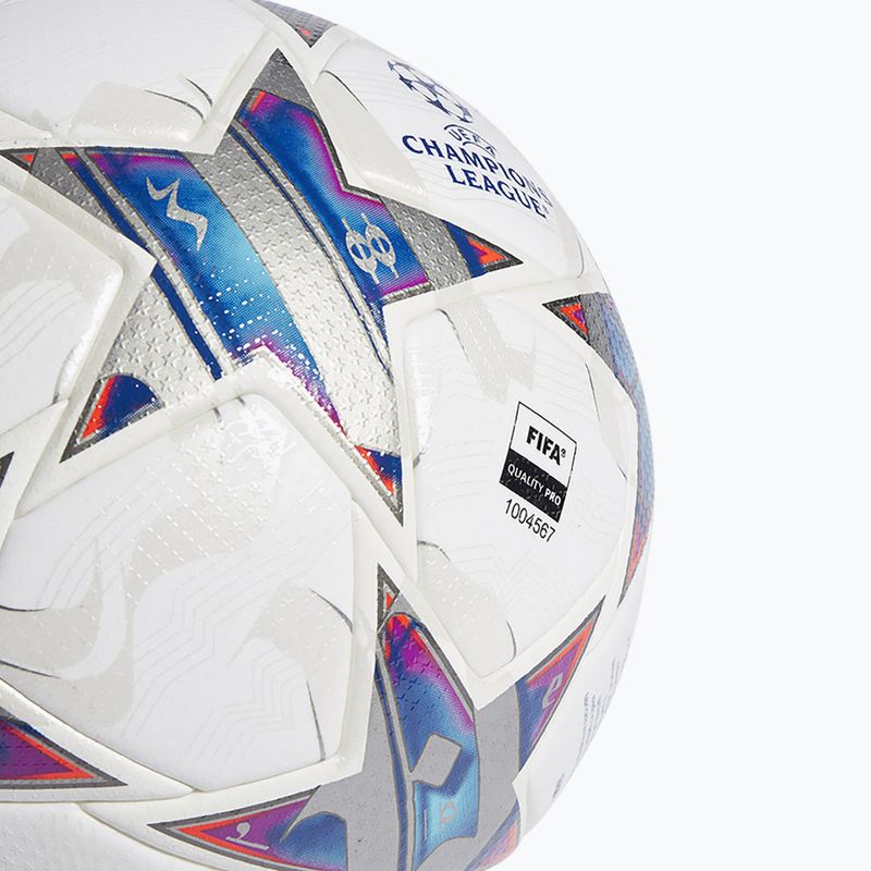 Piłka do piłki nożnej adidas UCL PRO 23/24 white/silver metallic/bright cyan/royal blue rozmiar 5 3