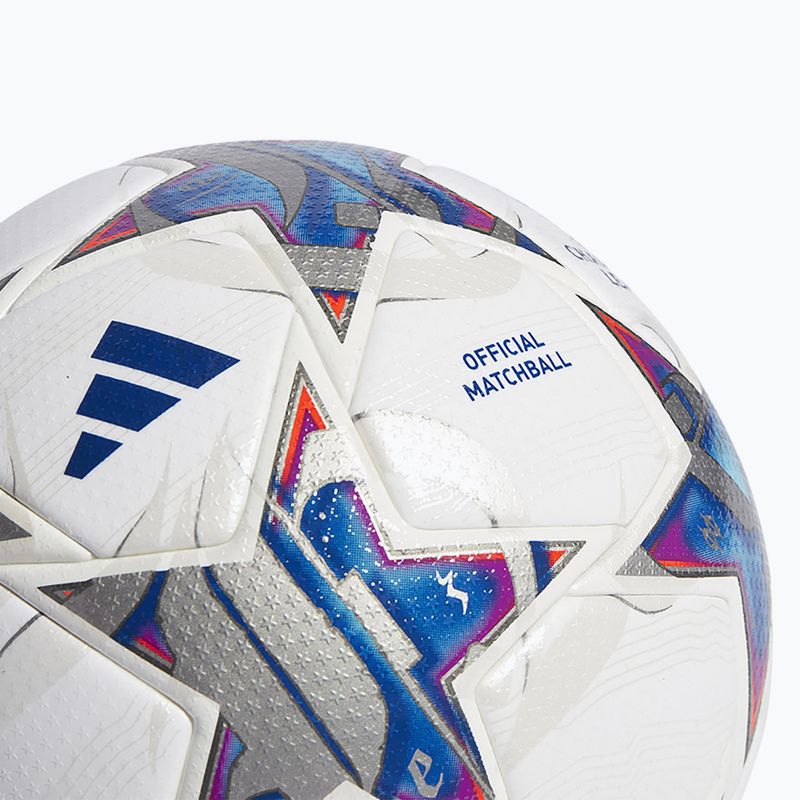 Piłka do piłki nożnej adidas UCL PRO 23/24 white/silver metallic/bright cyan/royal blue rozmiar 5 4