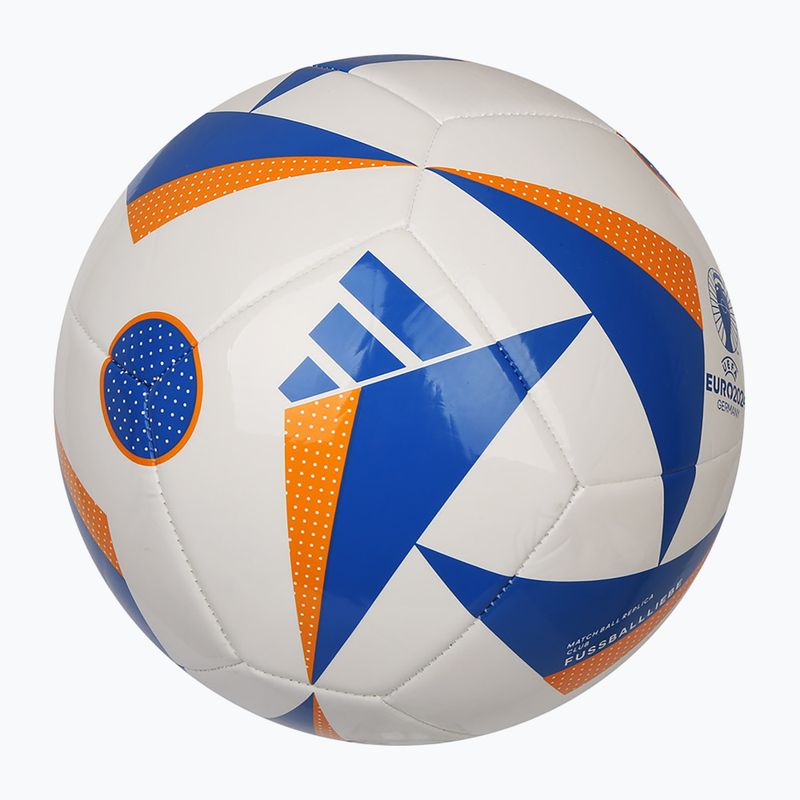 Piłka do piłki nożnej adidas Fussballliebe Club EURO 2024 white/glow blue/lucky orange rozmiar 4 2