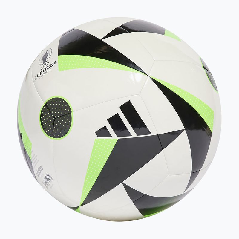 Piłka do piłki nożnej adidas Fussballliebe Club EURO 2024 white/black/solar green rozmiar 5 2