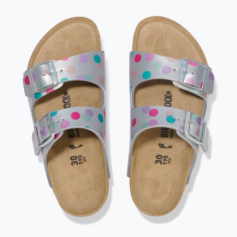 Klapki dziecięce BIRKENSTOCK Arizona BF Narrow electric metallic dots silver 3