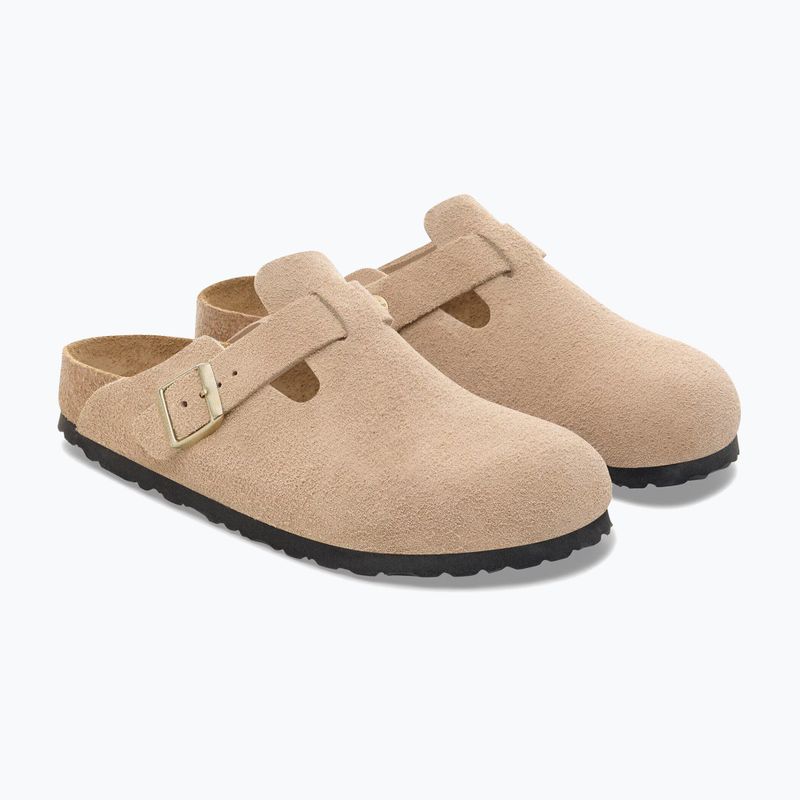 Klapki BIRKENSTOCK Boston Suede Leather sandcastle 3