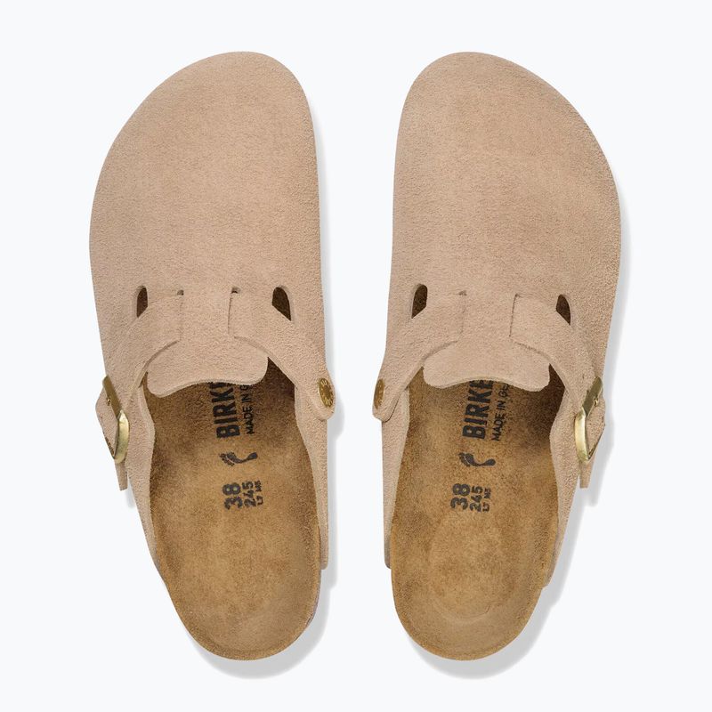 Klapki BIRKENSTOCK Boston Suede Leather sandcastle 4
