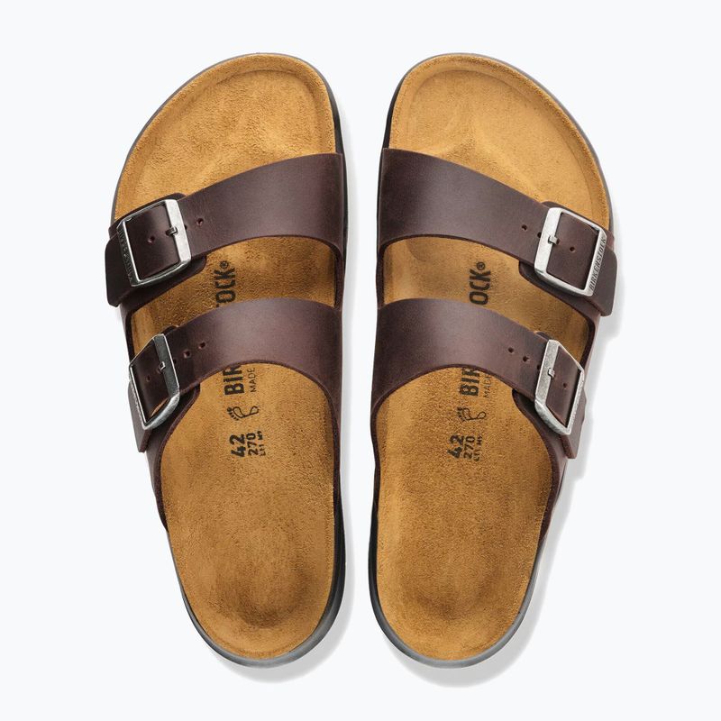 Klapki męskie BIRKENSTOCK Arizona Crosstown Oiled Leather Regular habana/black 4