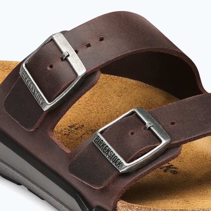 Klapki męskie BIRKENSTOCK Arizona Crosstown Oiled Leather Regular habana/black 6