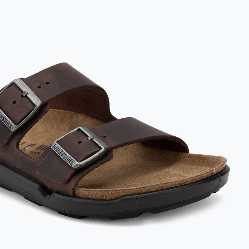 Klapki męskie BIRKENSTOCK Arizona Crosstown Oiled Leather Regular habana/black 7