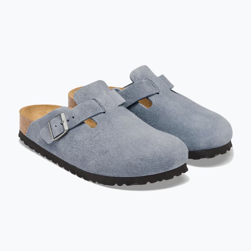 Klapki BIRKENSTOCK Boston Suede Leather stone blue 3