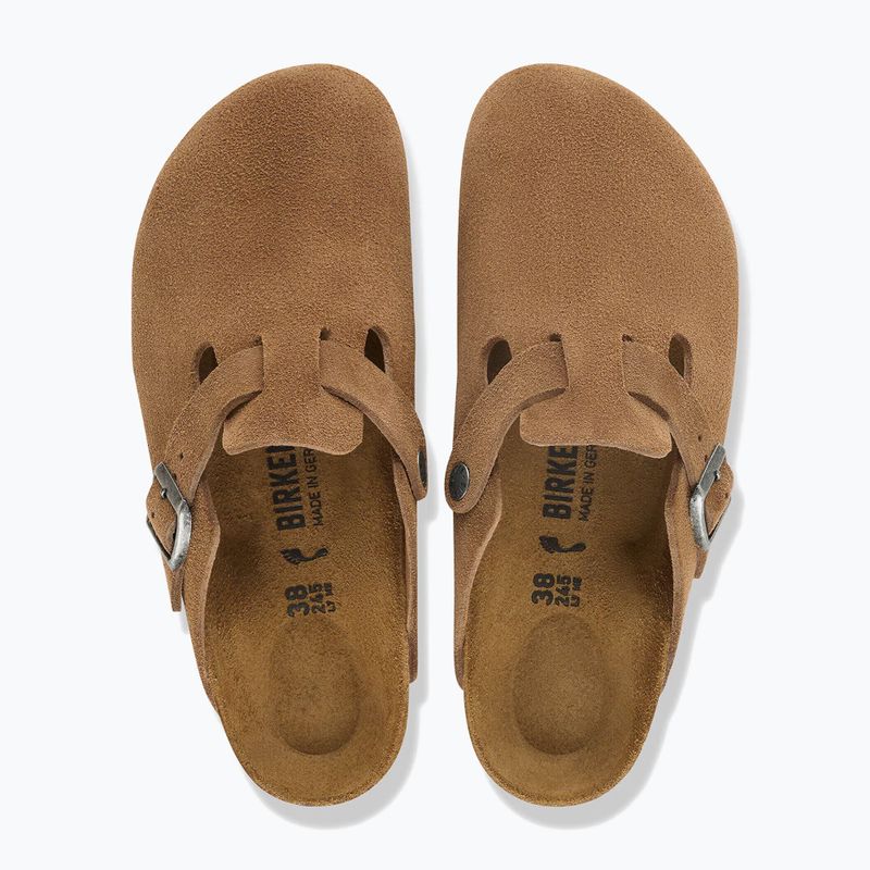 Klapki BIRKENSTOCK Boston Suede Leather dark tea 4