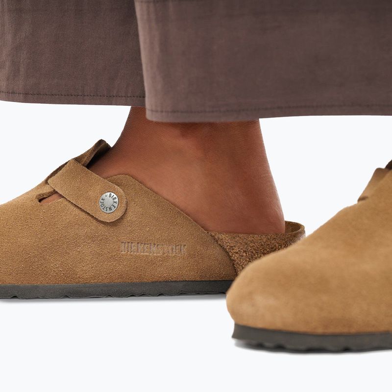 Klapki BIRKENSTOCK Boston Suede Leather dark tea 8