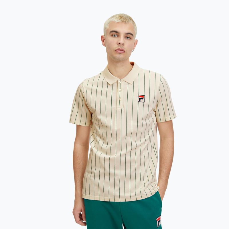 Koszulka polo męska FILA Luckenwalde antique white/adventurine striped