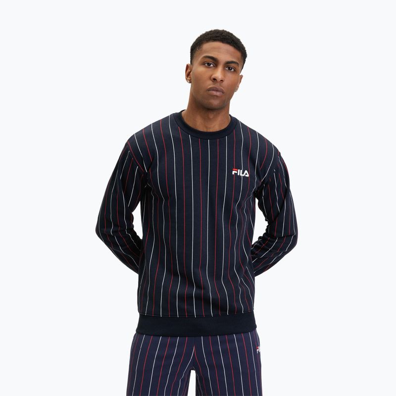 Bluza męska FILA Lobito Pinstriped Crew black iris/two color stiped