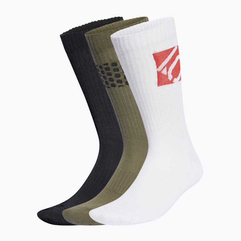 Skarpety adidas FIVE TEN Cushioned Crew Sock 3 pary olive strata/white/black